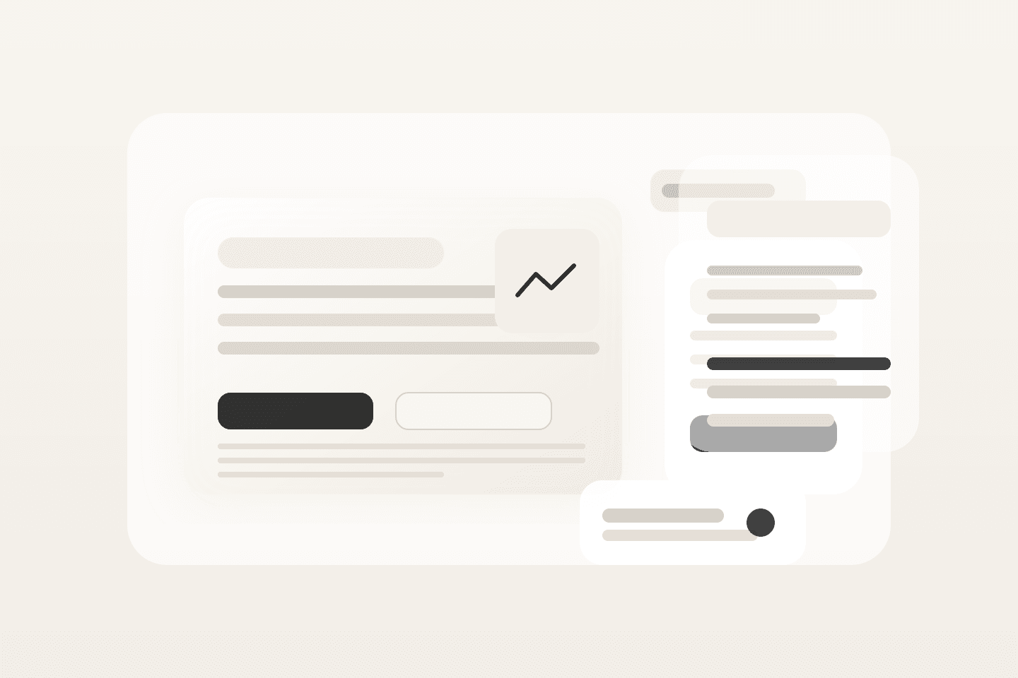 Minimalist workspace dashboard mockups in neutral palette